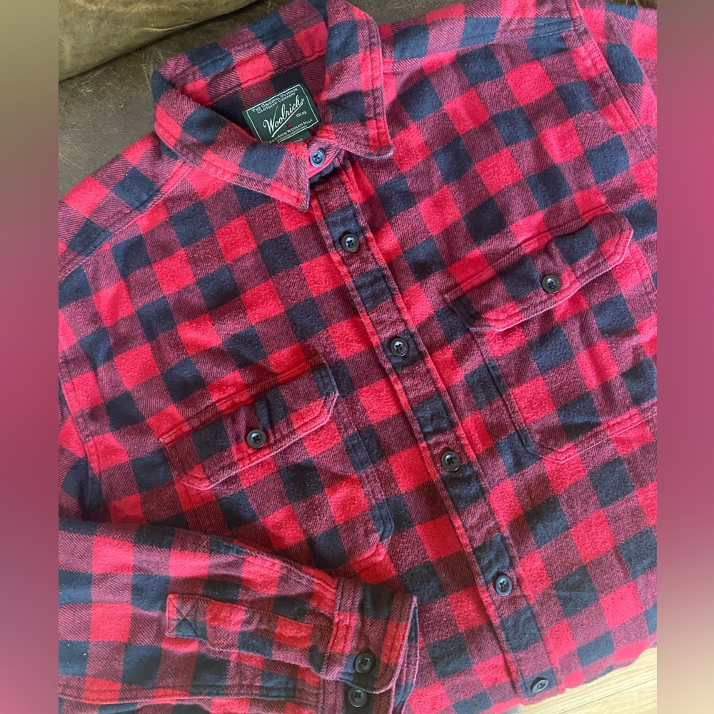 Woolrich Red/Black Men’s Buffalo Check Flannel Button Up Shirt XL
